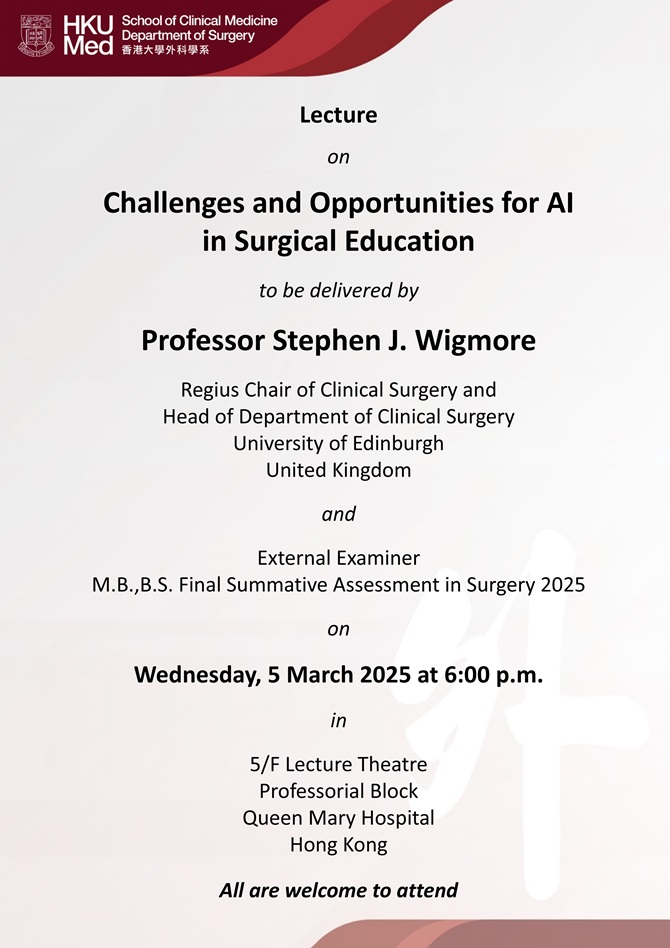 Lecture by Professor Stephen J. Wigmore