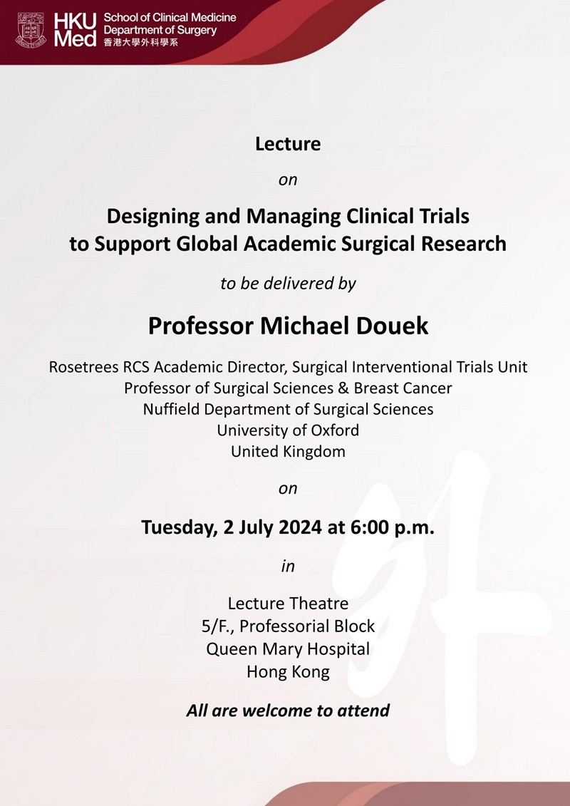 Lecture by Professor Michael Douek on Tuesday, 2 July 2024